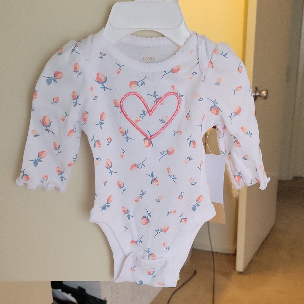 White Floral Baby One Piece